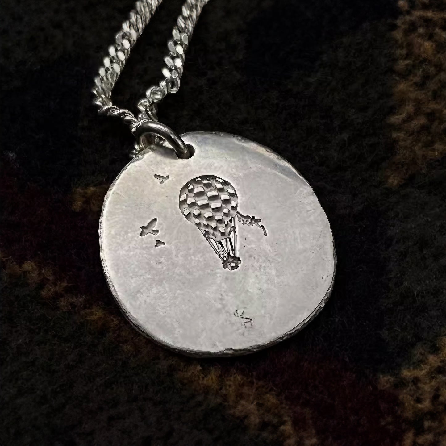 Flying Eagle with Gold Medallion Pendant with 18K Gold Emblem