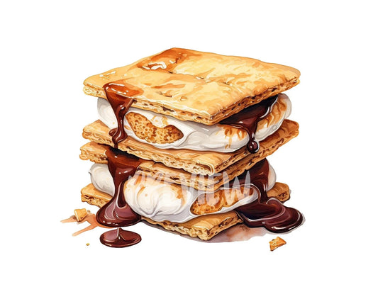 Watercolor S'more Clipart