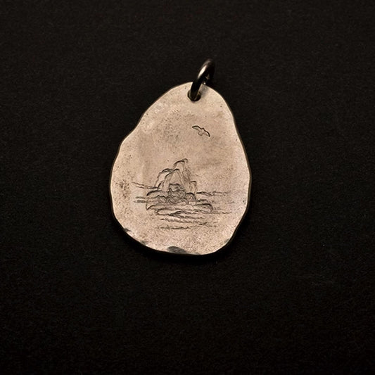 Silver Hawk Oval Medallion Pendant Eagle Pendant