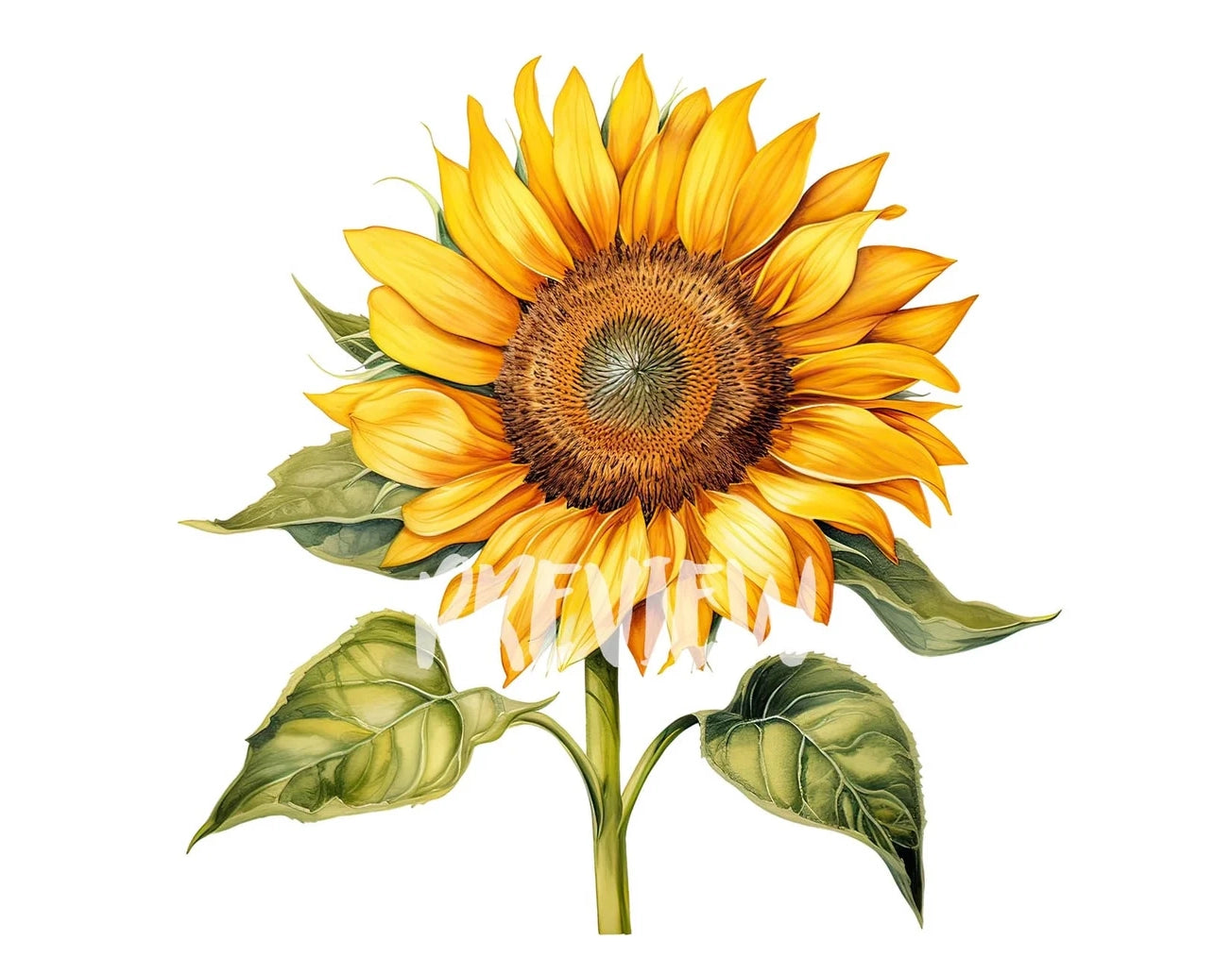 Watercolor Sunflower Clipart
