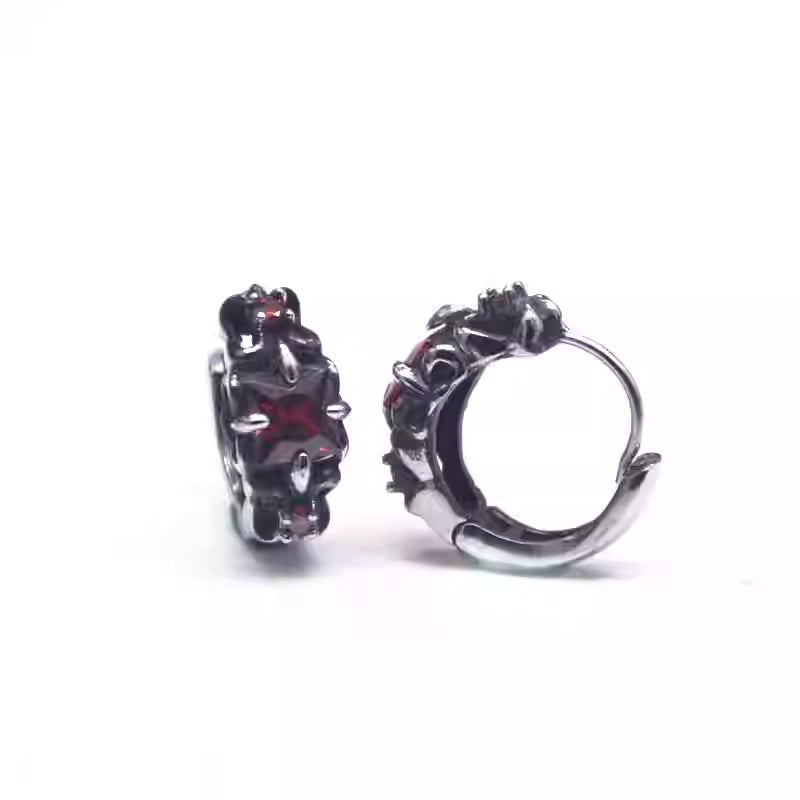 Baroque Floral CZ Huggie Earring | Stainless Steel