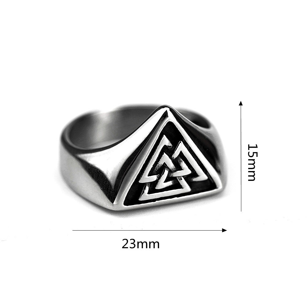 Valknut Ring Triangular Signet Ring Minimalist Ring