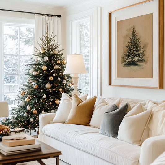 Vintage Christmas Tree Art Print Poster