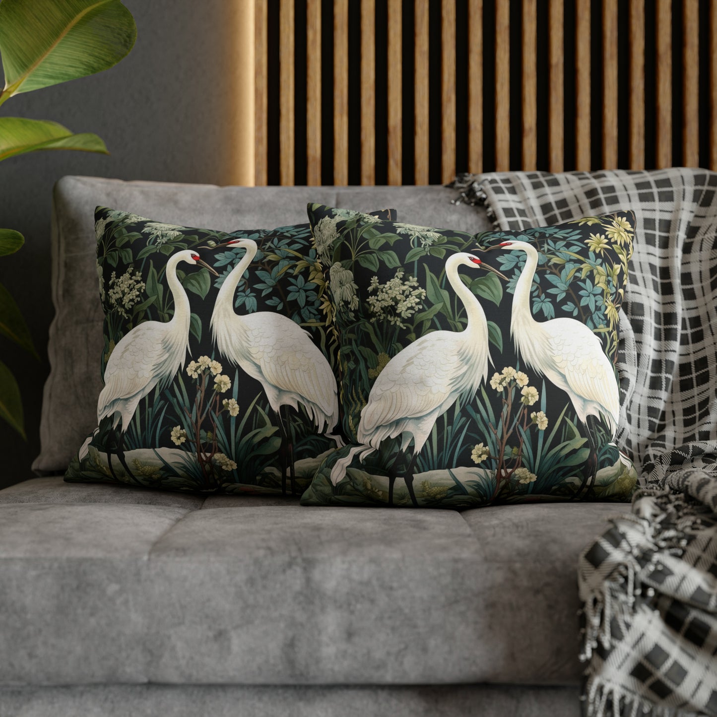 Cranes Couple in Garden Digital Art Download