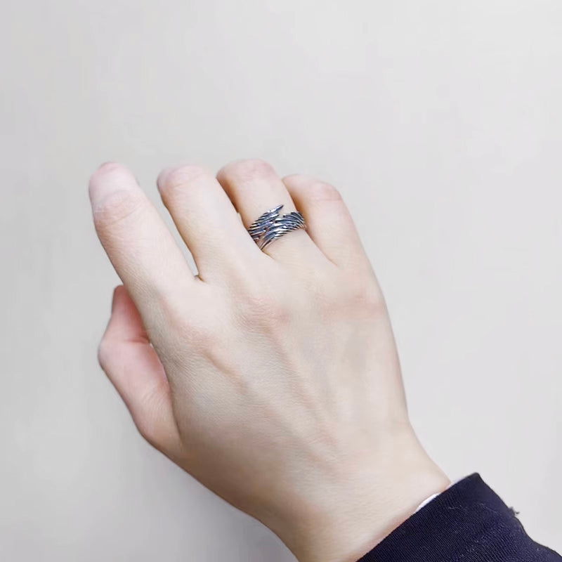Guardian Angel Wings Ring, 999 Silver Ring