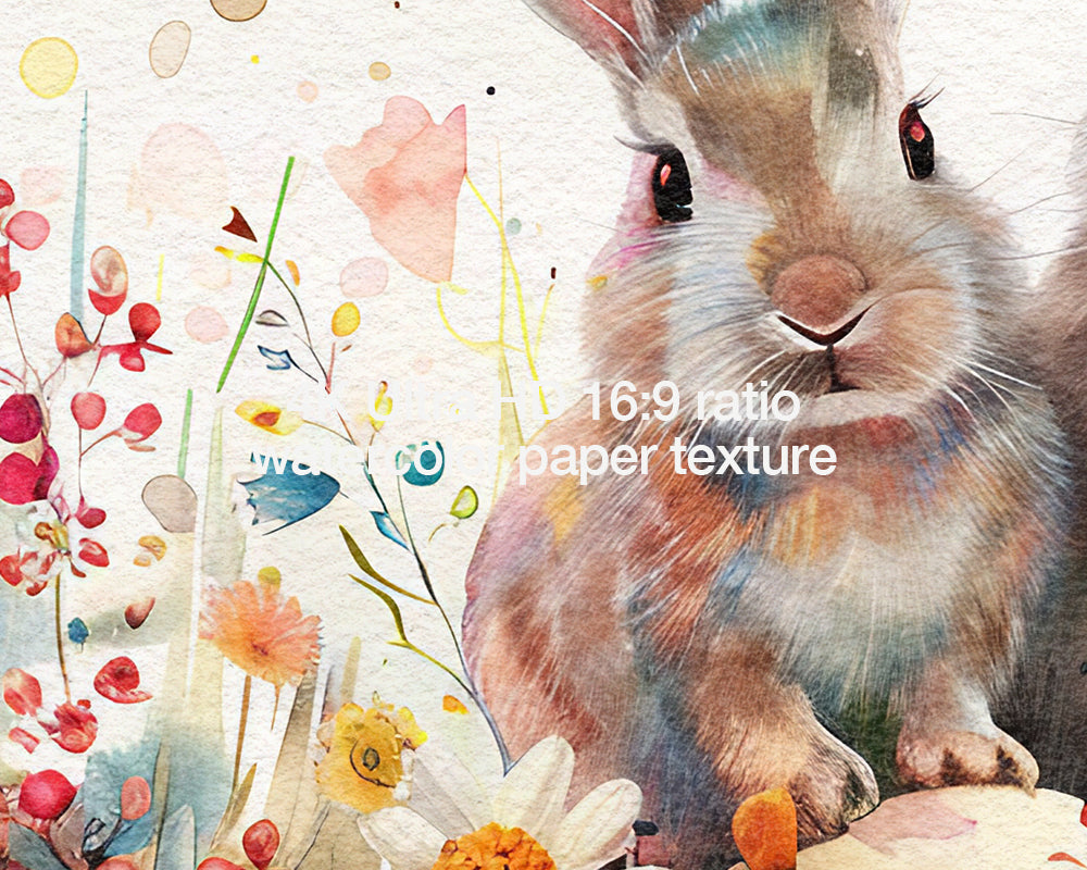 Easter Bunnies Watercolor Frame TV Art Wallpaper