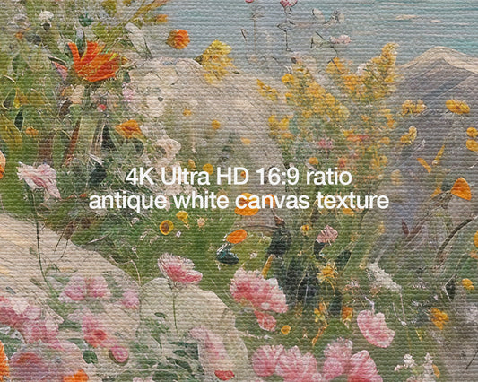 Oceanside Wildflowers Antique White Fine Art Wallpaper