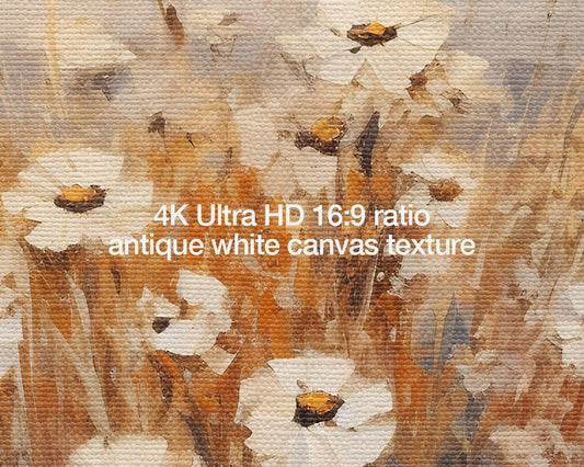Wildflowers Sunset Landscape Antique White Fine Art Wallpaper
