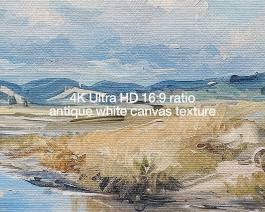 Natural Landscape Painting Antique White Art Wallpaper Frame TV Art