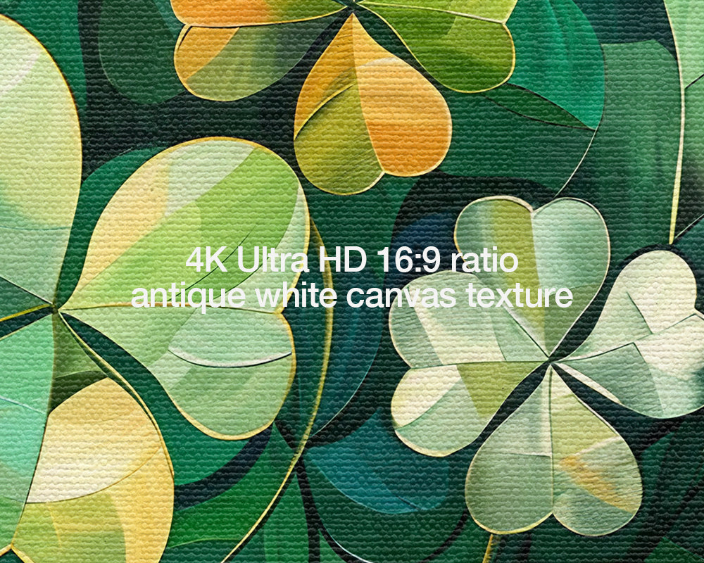 Frame TV Art Abstract Clovers Painting St. Patrick's Day Decor