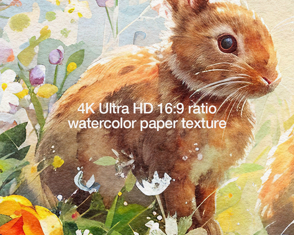 Easter Bunny Easter Egg Flowers Watercolor Frame TV Art Wallpaper