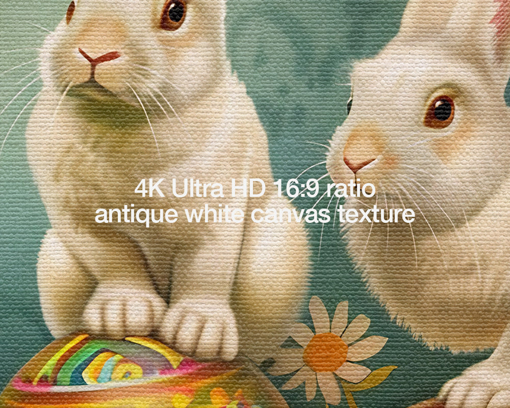 Artistic Easter Bunny Easter Egg Floral Decor Frame TV Wallpaper