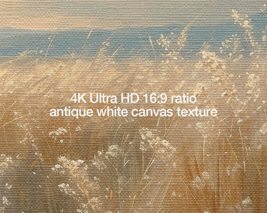 Meadow Natural Landscape Painting Antique White Art Wallpaper