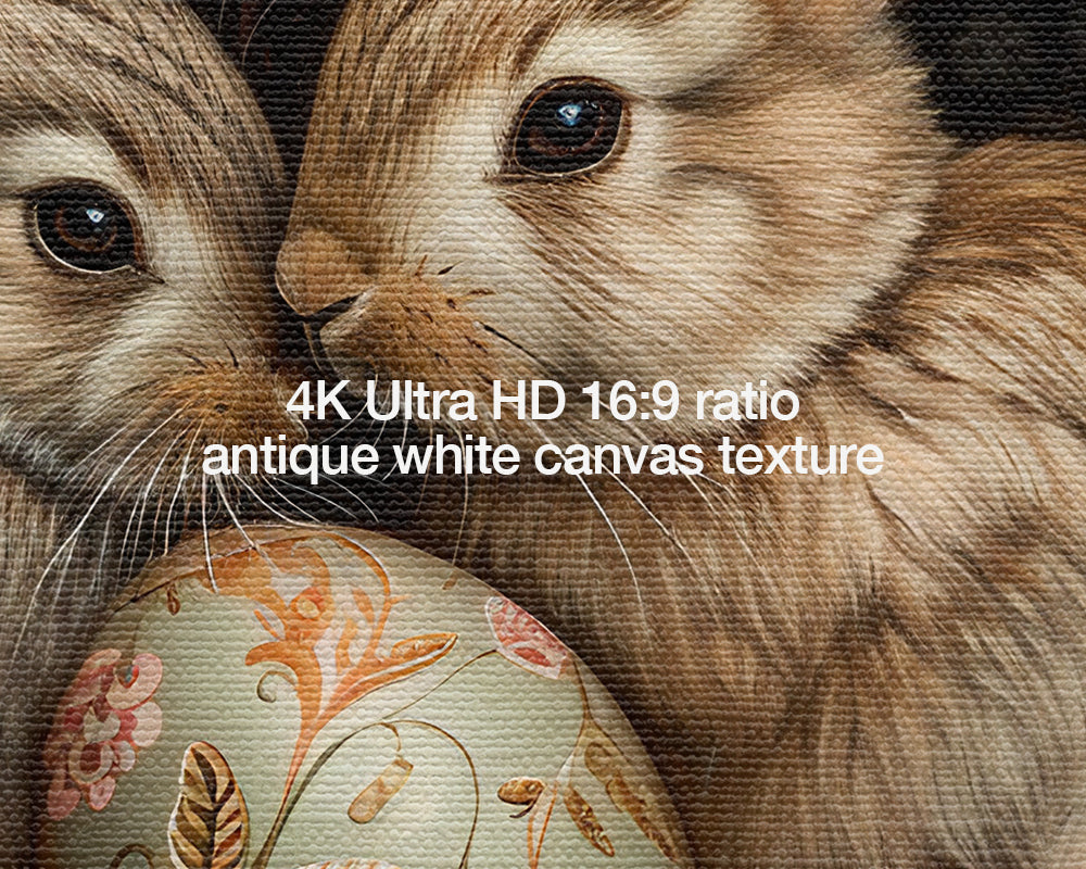 Adorable Easter Bunny Easter Egg Flowers Frame TV Art Wallpaper