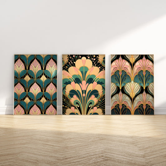 Art Deco Vintage Gold Blush Pink 1920s Wall Art Download