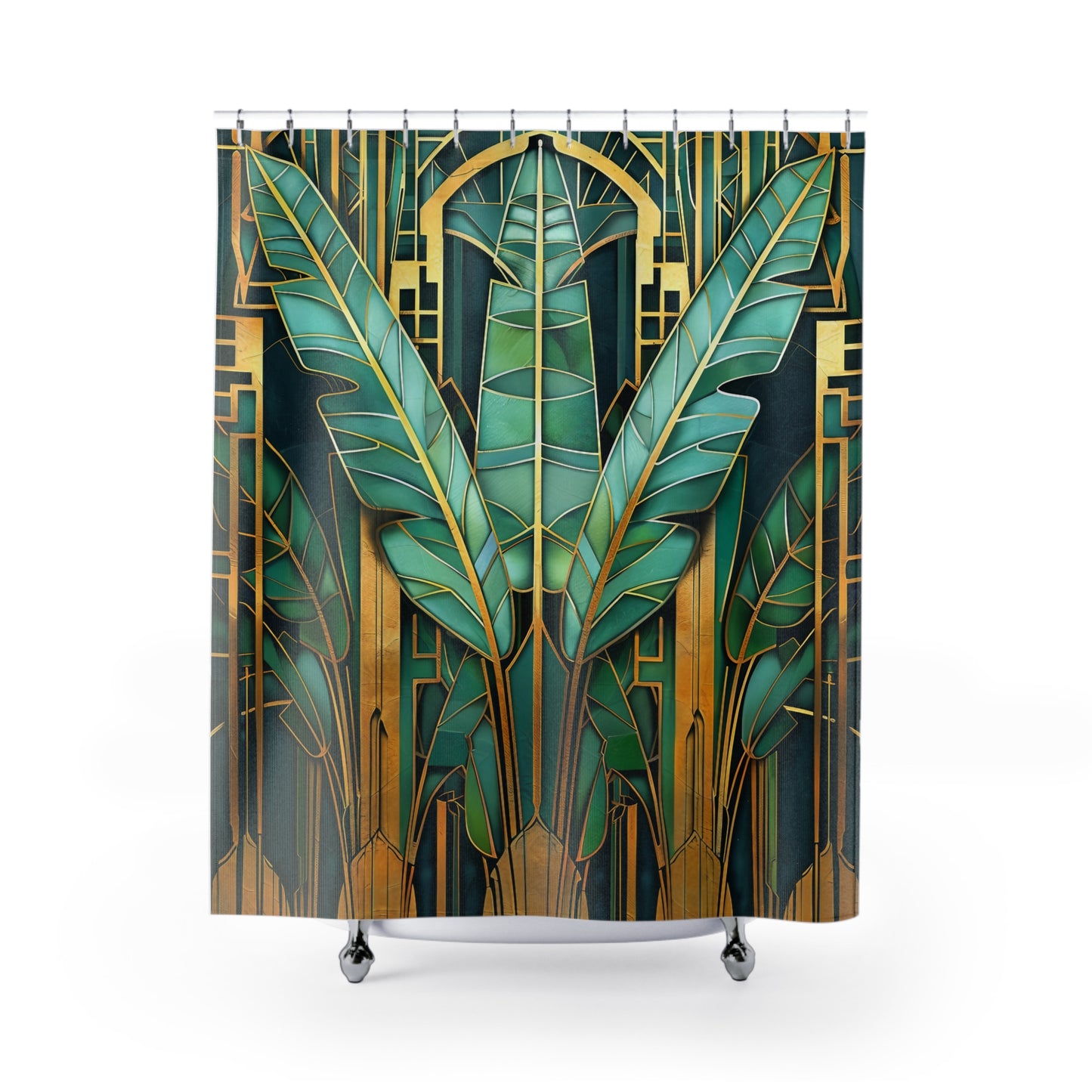 Banana Tree Art Deco Style Shower Curtain Bathroom Decor