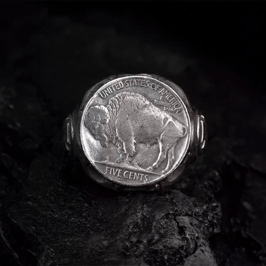 Buffalo Coin Signet Ring