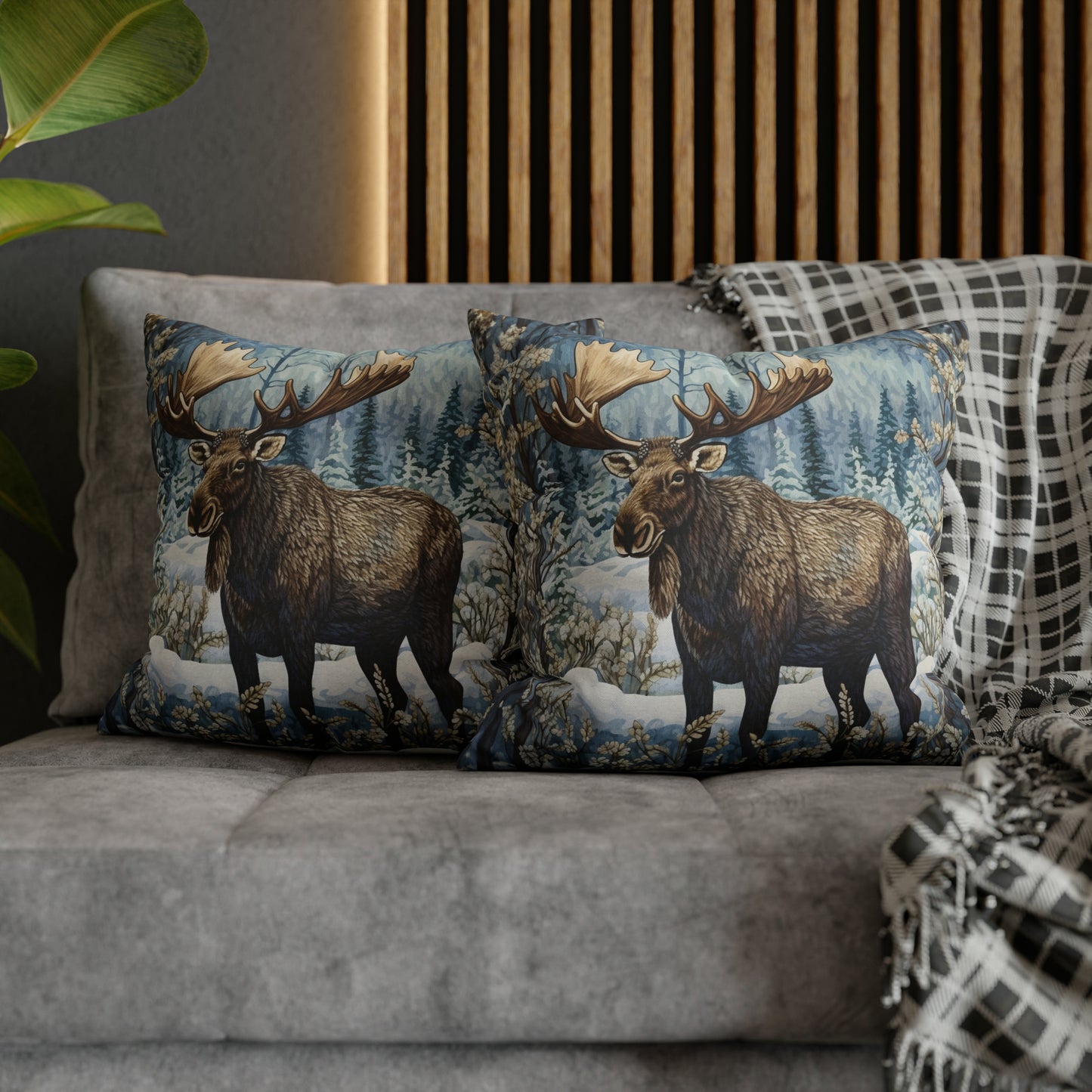 Moose Winter Forest Digital Art Download