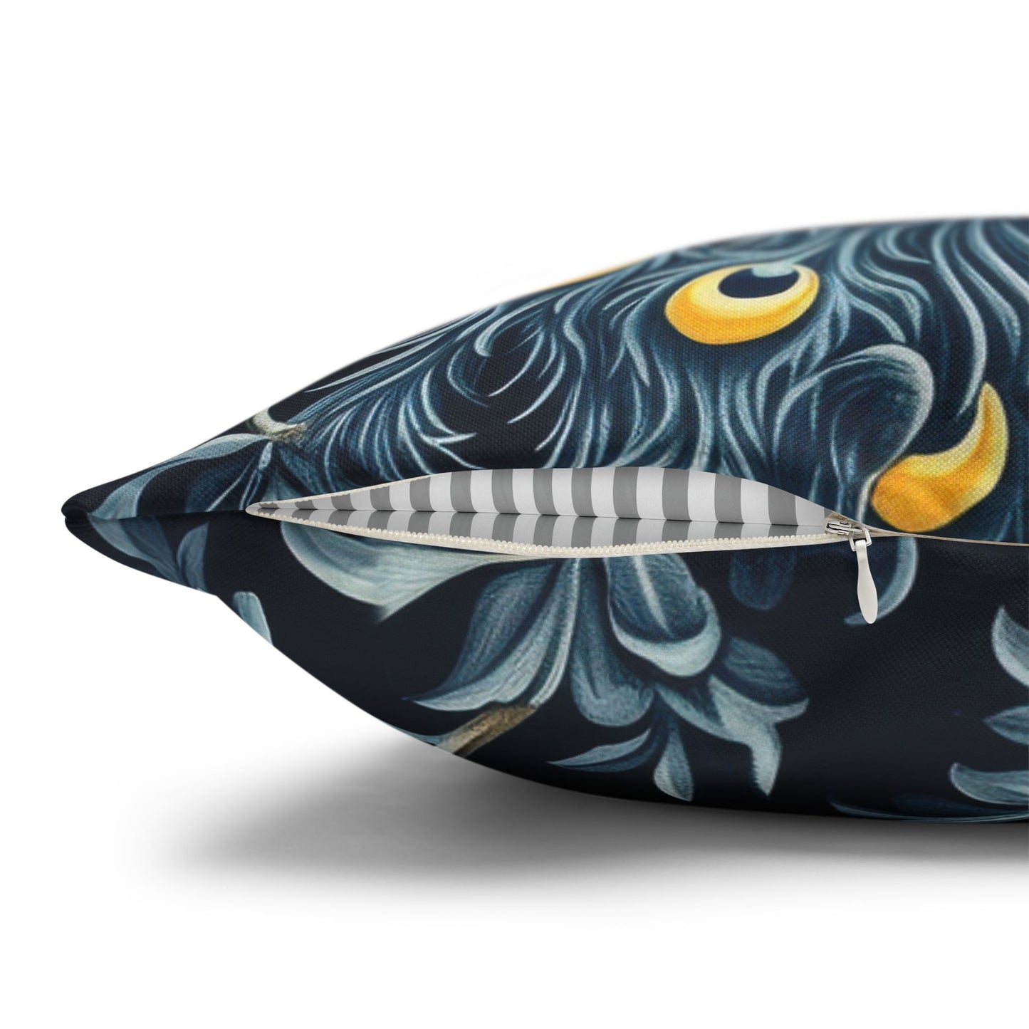 Peacock in Floral Garden Pillow