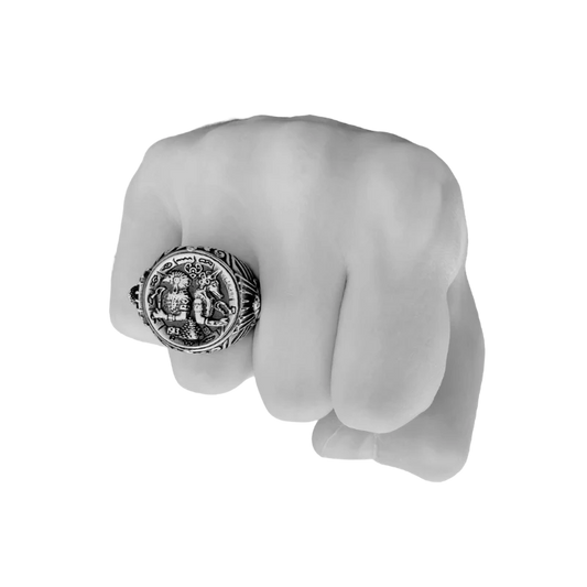 Egyptian Mythology Horus and Anubis Ring