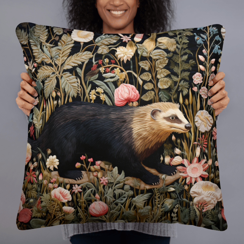 Honey Badger in Floral Garden