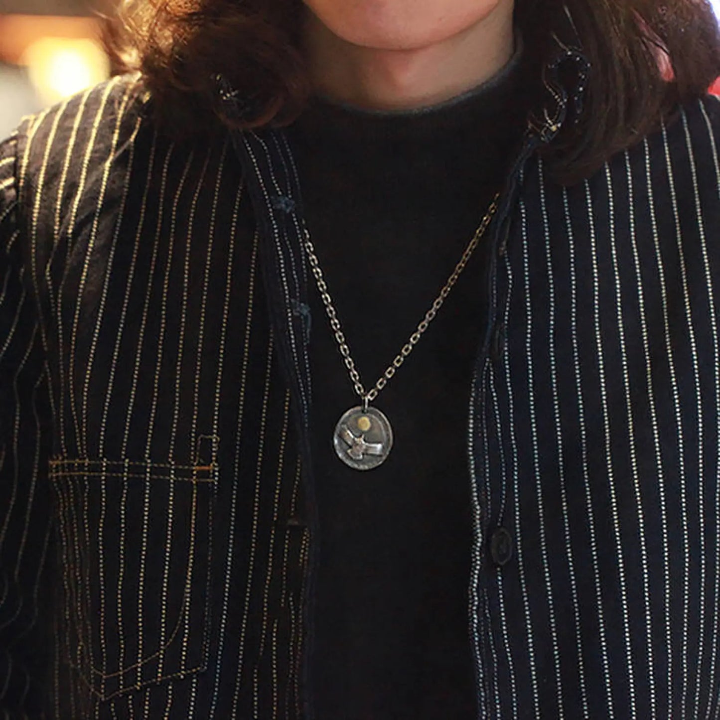 Flying Eagle Rising Sun with 24K AU999 Gold Pendant