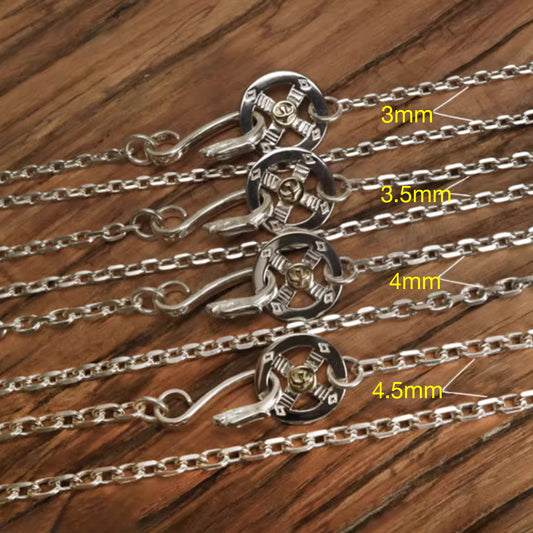 Goro's Style Silver Eagle Hook Cross Clasp Set Cornered Chain