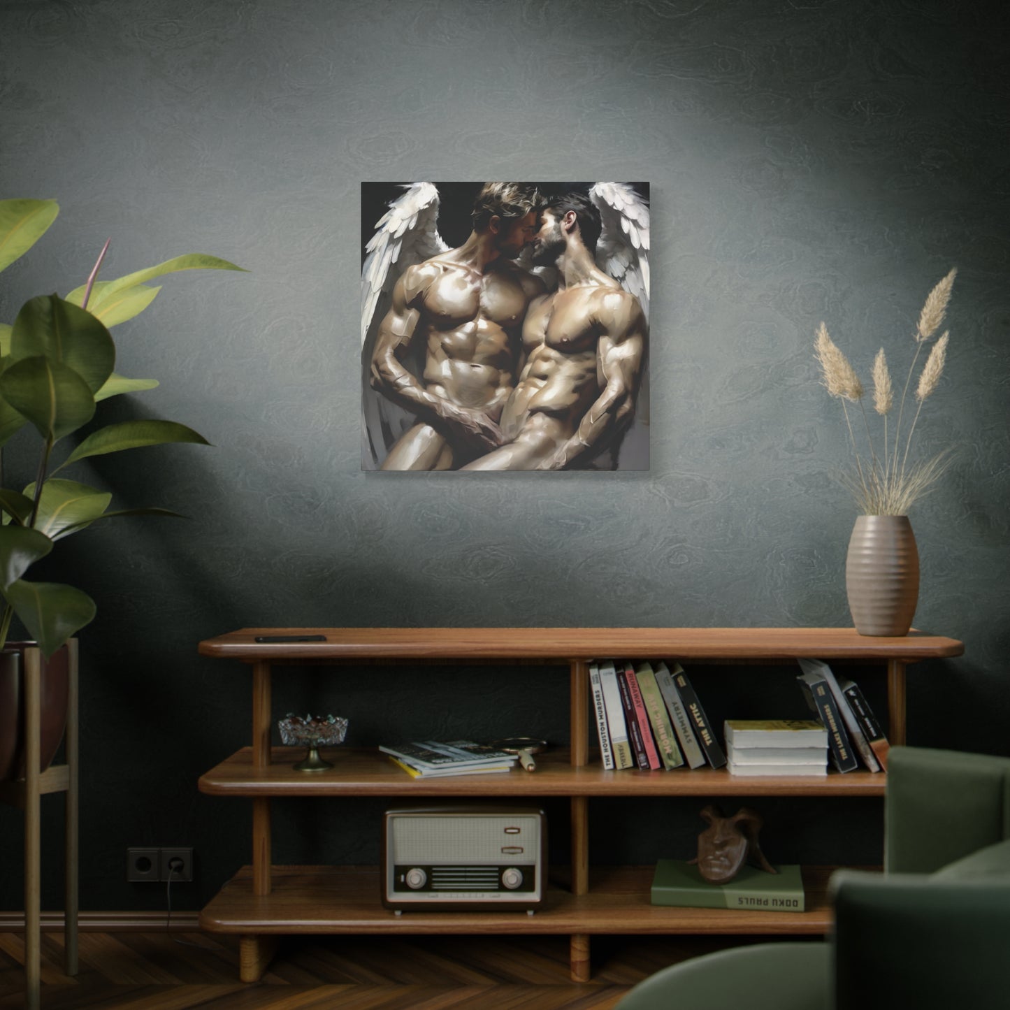 Divine Encounter: Angelic Male Love - Canvas Wall Art