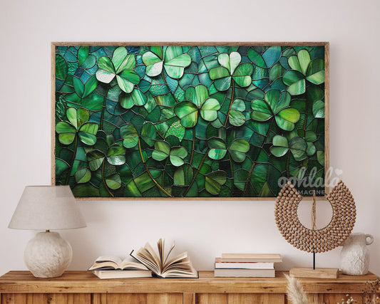 Shamrocks and Clovers Frame TV Art Wallpaper