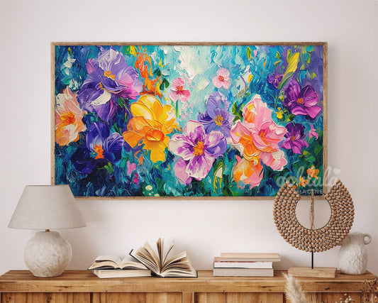 Abstract Flowers Frame TV Art Wallpaper