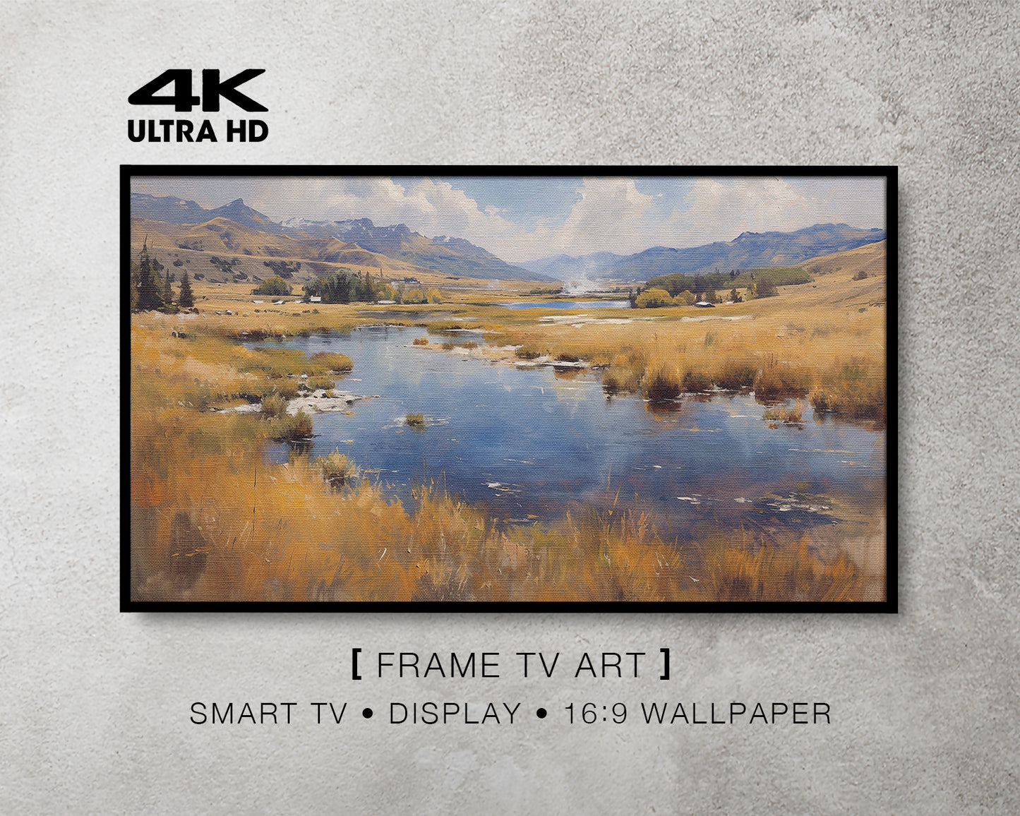 Natural Hot Spring Landscape Antique White Fine Art Wallpaper