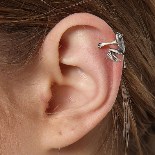 3D Frog Ear Cuff 925 Sterling Silver Non-pierced Earring