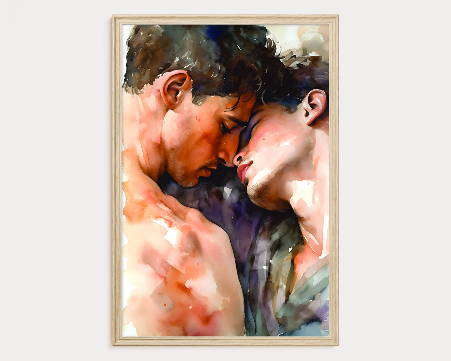 Male Romance, Male Watercolour Painting | Digital Download