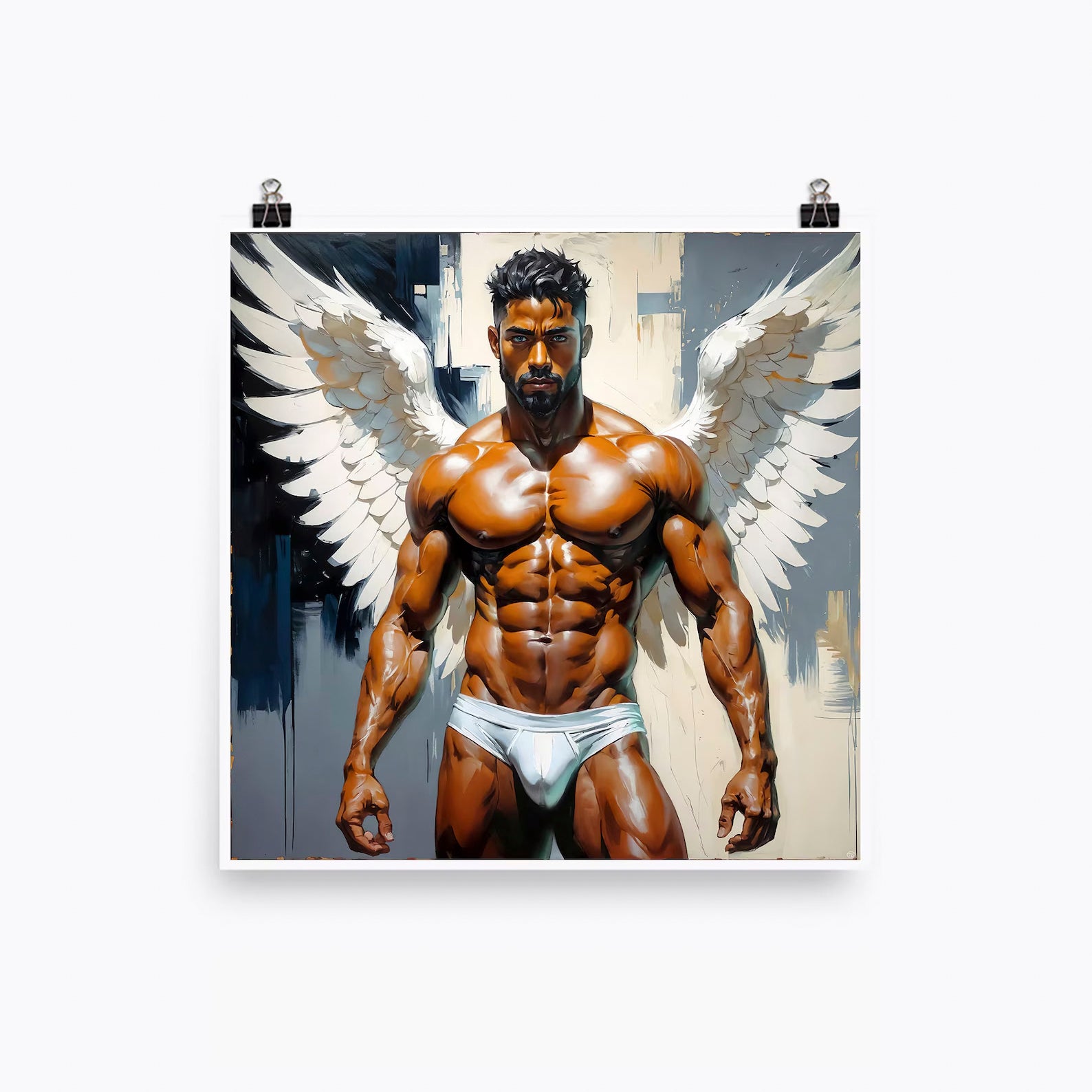 Muscled Man Nude Figure, Angel Wings, Gay Art Download – XY ELEMENT