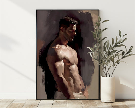 Impressionistic Painting, Male art, Male painting, Male Portrait Art Print Poster
