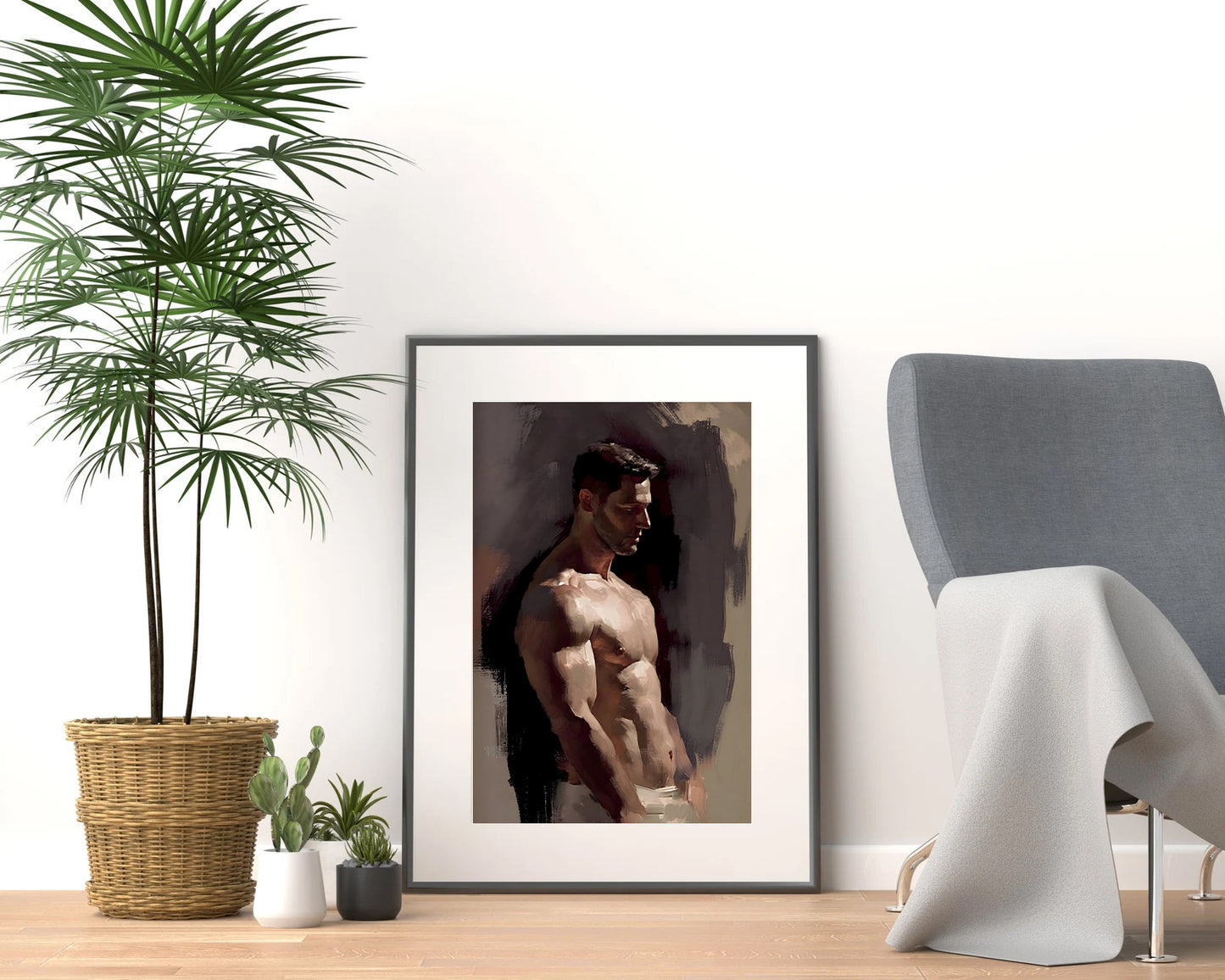 Impressionistic Painting, Male art, Male painting, Male Portrait Art Print Poster