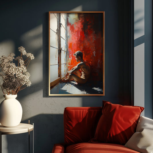 Impressionistic Painting, Male art, Male painting, Male Portrait Art Print Poster