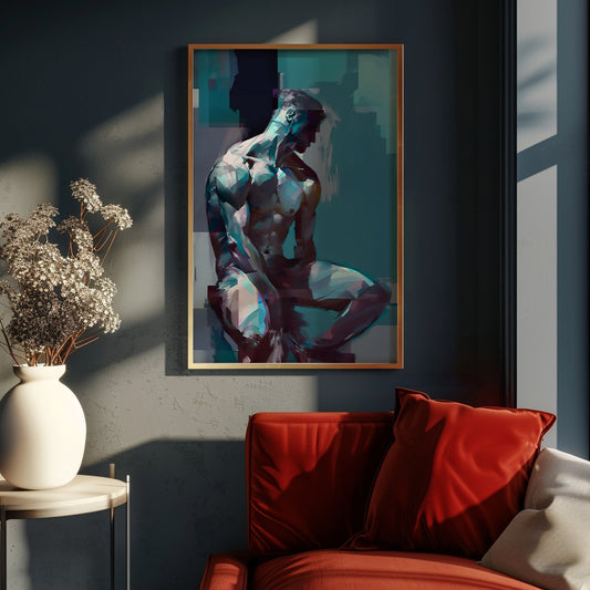 Impressionistic Painting, Male art, Male painting, Male Portrait Art Print Poster