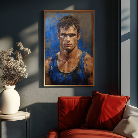 Impressionistic Painting, Male art, Male painting, Male Portrait Art Print Poster