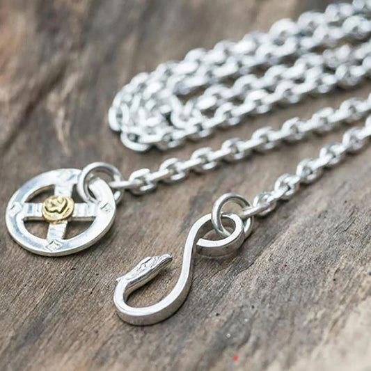 Eagle Hook Clasp Cornered Chain Necklace Native American Inspaired