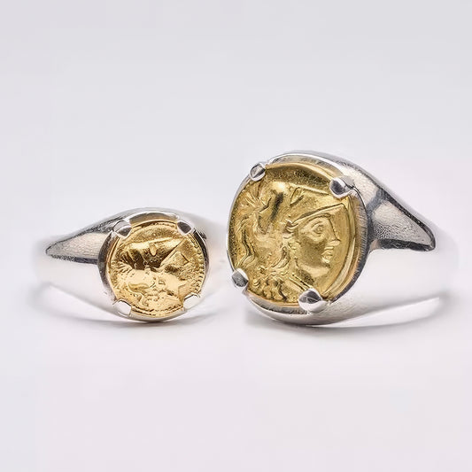 Greek Coin Signet Ring Athena Coin Greek Mythology