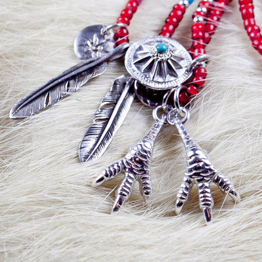 Silver Gold Eagle Claw Pendant