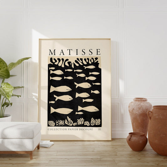 Henri Matisse Aquarium Inspired Exhibition Collages Art Poster Henri Matisse Abstract Printable Wall Art La Gerbe Vintage Exhibition Poster