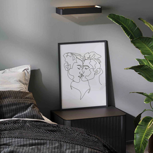 Kiss | Printable wall art, Gay Art Print, Male Line Art | Digital Download