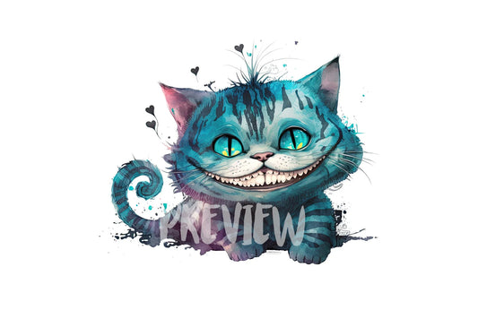 Cheshire Cat Digital Watercolor