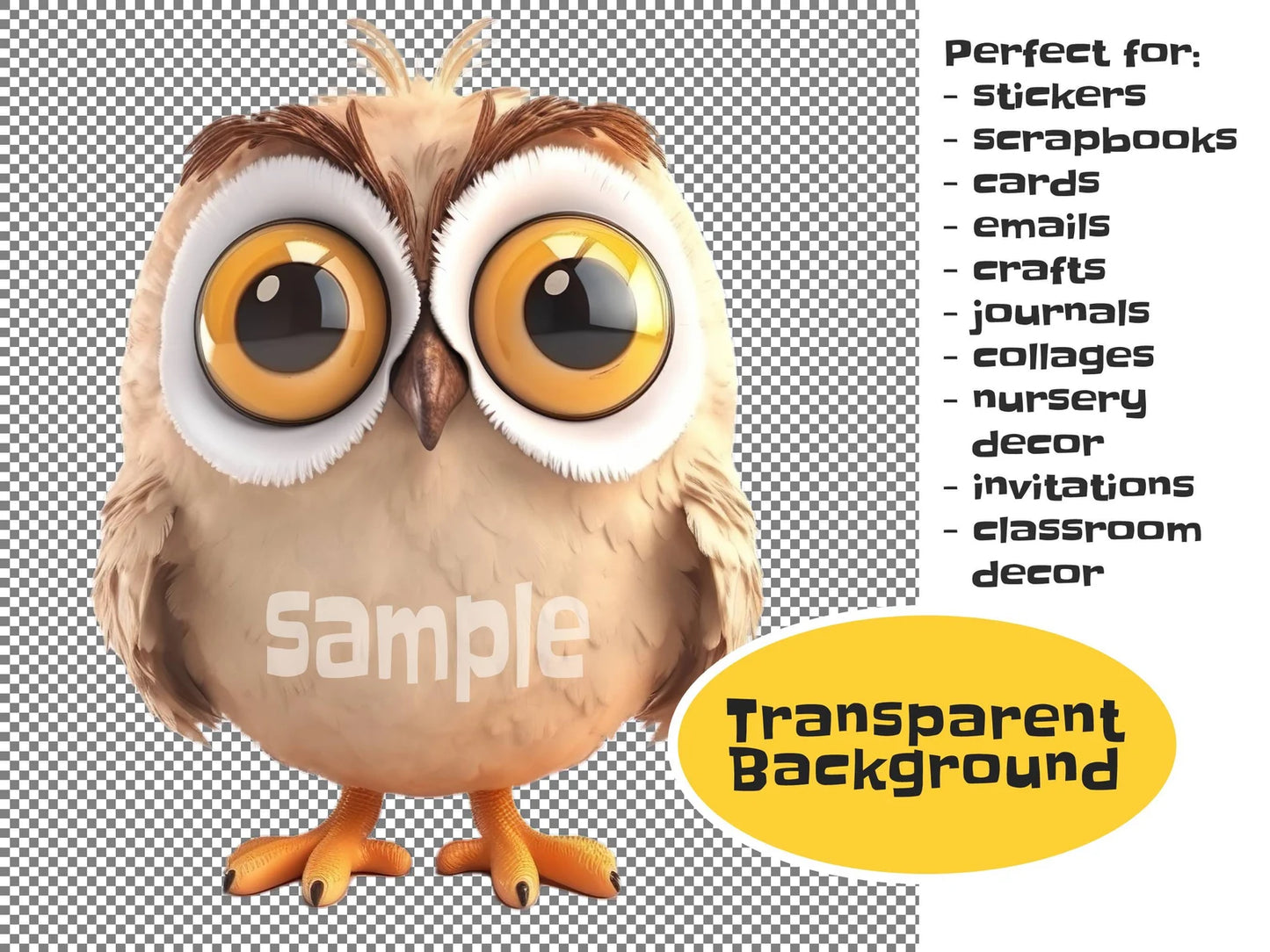 Cute 3D Owl Clipart