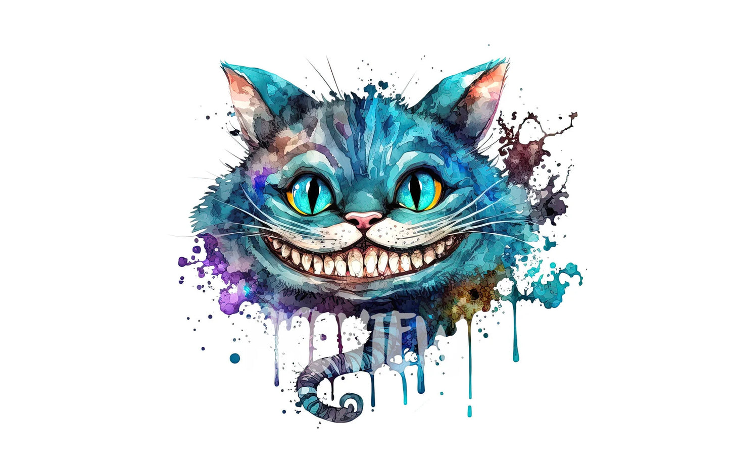 Cheshire Cat Digital Watercolor