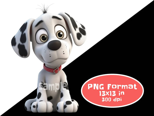 Cute 3D Dalmatian Clipart