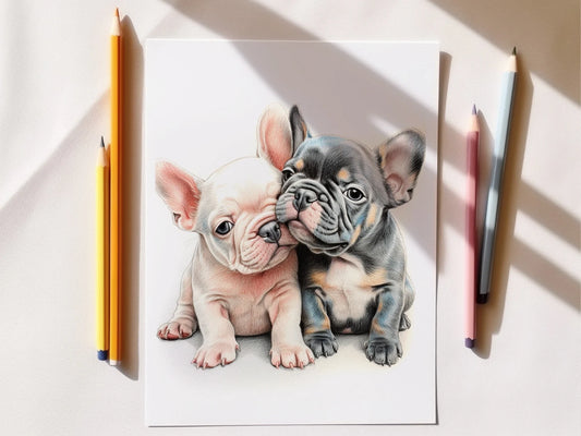 French Bulldog Coloring Book, Frenchies, Coloring Pages Printable PDF