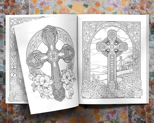 Christian Coloring Book, Religious Coloring Page, Celtic Cross Coloring Pages PDF